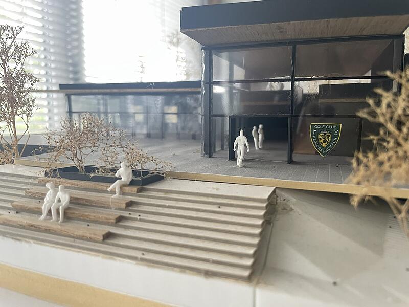 Das Modell f&uuml;r das neue Vereinshaus: So wird das neue Clubhaus des Golf-Clubs in Herzogenaurach bald aussehen.