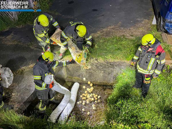 Feuerwehr und Rettungsdienste waren im Einsatz.Unfall im Steinbach am Wald endete mit hohem Schaden.