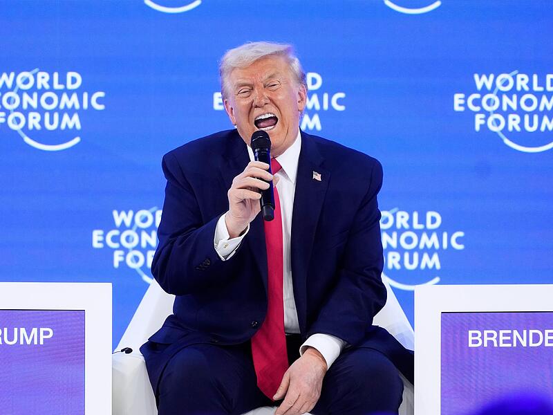 US-Pr&auml;sident Donald Trump spricht beim Weltwirtschaftsforum in Davos.