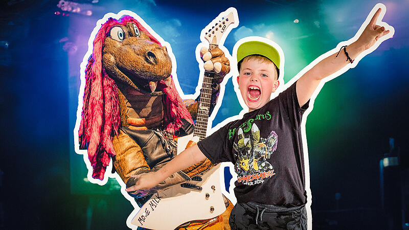 Heavysaurus in R&ouml;dental: Superfan trifft Gitarrendrachen