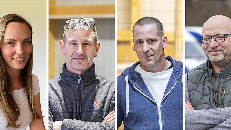 Schildern ihre Eindr&uuml;cke von der Vier-Tage-Woche : (v.li.) Jana L&ouml;ber, Randolf Sell, David Preu&szlig; und Heino L&ouml;ber.