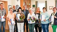 Die Ehrung: R. Saffer, L. Kramer, K. Friedel, H. Kowalzik, M. H&auml;fner, S. Erlwein, C. Amtmann, M. Wohlfart und E. Zecho.