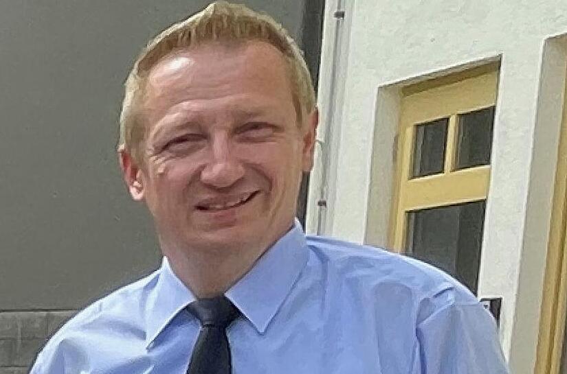 Andreas Fösel beim Feuerwehrfest vor einigen Tagen als Kommandant der Wehr Breitbrunn. Nun will er Bürgermeister von Breitbrunn werden.