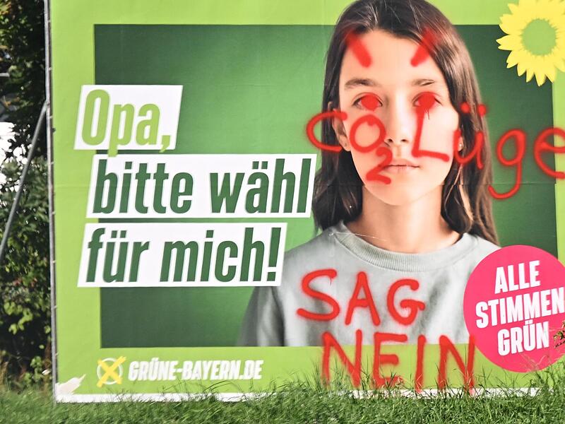Neben fragwürdigen Aussagen, wurden u. a. auch Hakenkreuze auf einige Plakate geschmiert.