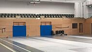 Die Vorbereitungen in der Röttenbacher Schulturnhalle sind im vollen Gange.