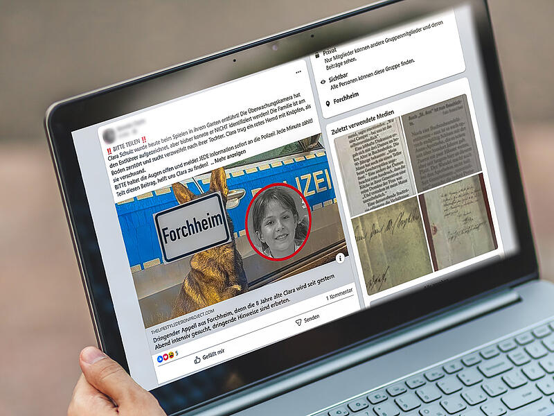 In Forchheim soll die achtjährige Clara vermisst werden. Doch die Polizei warnt vor der Falschmeldung.