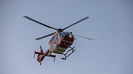 Rettungshubschrauber, schwerer Unfall, Verkehrsunfall, Symbol Rettungshubschrauber, schwerer Unfall, Verkehrsunfall, Symbol