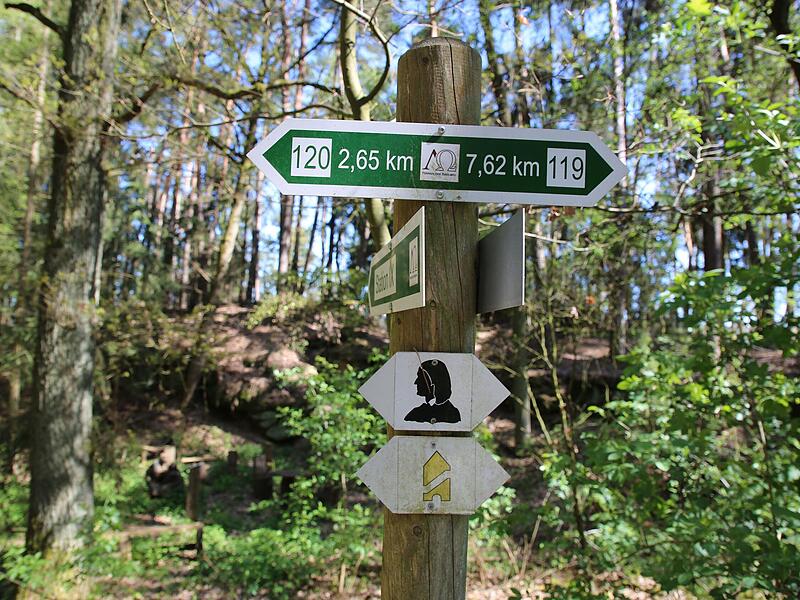 Der Bibelweg kreuzt auch Rückert- und Burgenweg.