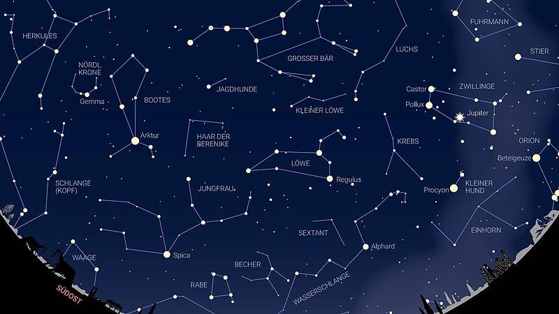 Sternenkarte f&uuml;r den Monat April.