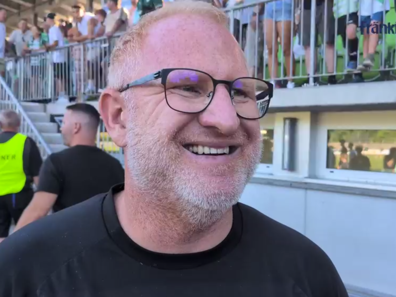Auch F&uuml;rths Trainer Heiko Vogel stellte sich hinterher unseren Fragen.