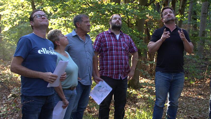 Bei einer Waldbegehung hat Matthias Wallrapp (rechts) den Mitgliedern des Bauausschusses viel Spannendes über den Stadtwald in Hammelburg zu berichten. Bei einer Waldbegehung hat Matthias Wallrapp (rechts) den Mitgliedern des Bauausschusses viel Spannendes über den Stadtwald in Hammelburg zu berichten.