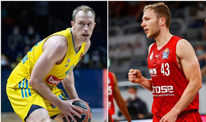 Zwei Leistungstr&auml;ger in ihren Teams: der Berliner Luka Sikma (links) und Brose-Kapit&auml;n Christian Sengfelder.