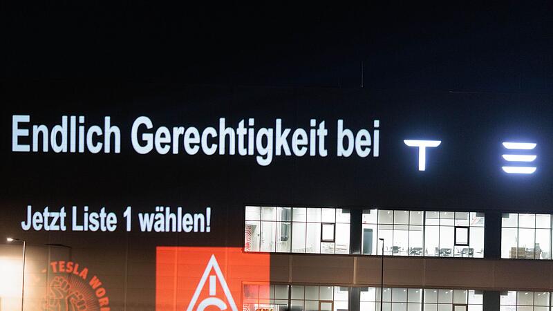 IG Metall Aktion bei Tesla