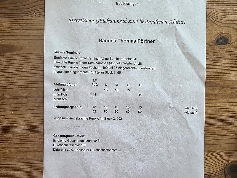 Hannes Pörtner Hannes Pörtner hat es schwarz auf weiß: 0,98 im Abitur. hat sein Abitur mit der Traumnote 0,98 gemacht.