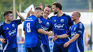SpVgg Heroldsbach gewinnt in der Kreisklasse 1 deutlich Die Heroldsbacher feiern ihren Treffer zum zwischenzeitlichen 5:0 durch Mario Foth (Nummer 9) gegen den TKV Forchheim.