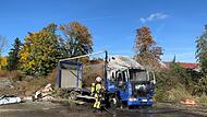 Ausgebrannter LKW Himmelkron