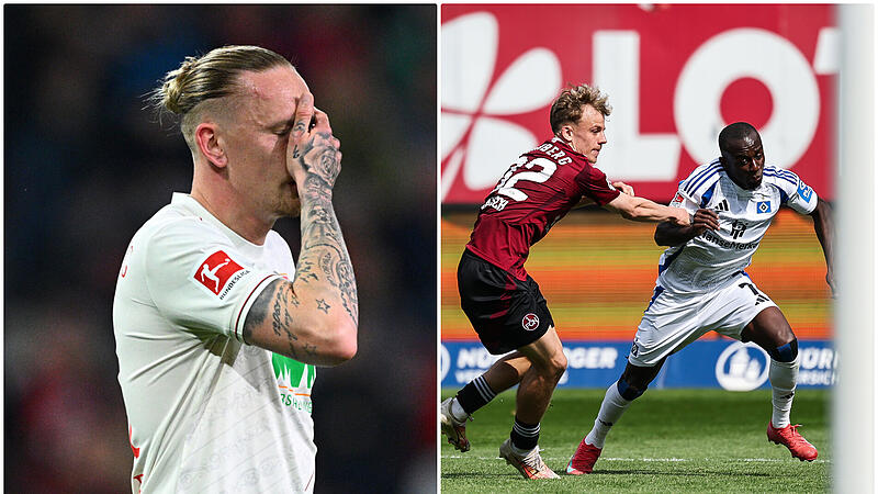 Marius Wolf verlor mit dem FC Augsburg in M&uuml;nchen (links), der Club um Tim Janisch (rechts) hatte keine Chance gegen den Hamburger SV.