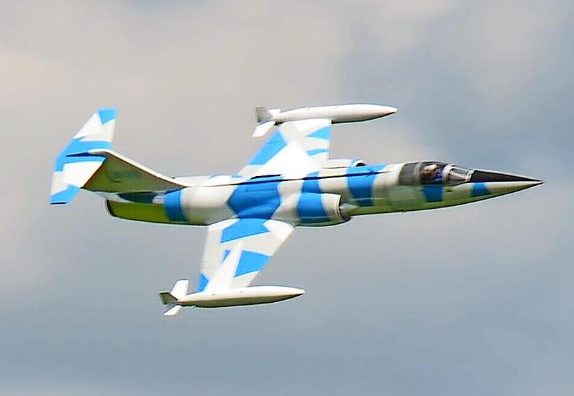 Modell eines Lockheed F-104 Starfighters, des ersten Jets, der Mach 2 im Horizontalflug erreichte.