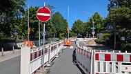 Am Kulmbacher Schwedensteg ist die Stra&szlig;e momentan wegen einer Baustelle nur stadteinw&auml;rts befahrbar.