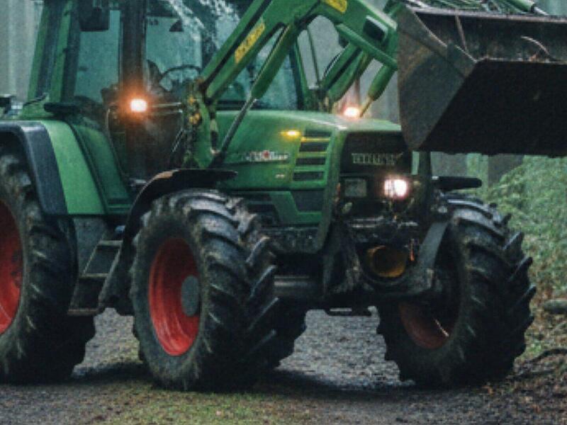 Traktor, Traktorschaufel, Traktorunfall, Wald, Baum, Radlader