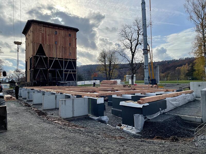 Die Balkenlage des Nordflügels. Die Balkenlage des Nordflügels.