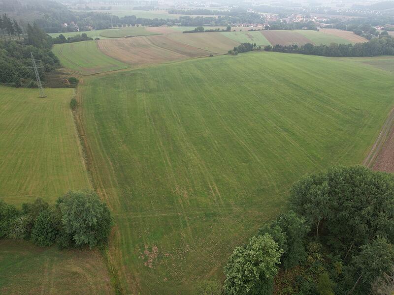 Hier in der Flur bei Reitsch könnte mit rund zehn Hektar die größte Freifläche für eine PV- Anlage im Gemeindegebiet Stockheim entstehen.