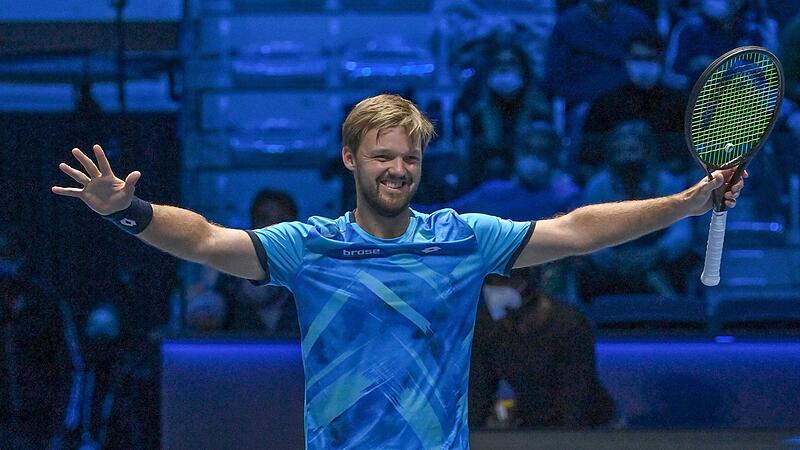 Kevin Krawietz triumphierte am Samstagabend mit Doppelpartner Tim P&uuml;tz. Hier bejubelte der Witzmannsberger einen Sieg vor zwei Wochen bei den ATP Finals in Turin.
