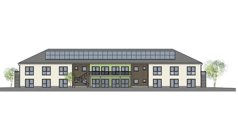 So soll sich der Wohnheim-Neubau von der Austraße aus präsentieren. So soll sich der Wohnheim-Neubau von der Austraße aus präsentieren.