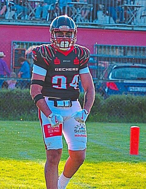 Isaiah Villarreal erzielte drei Touchdowns für die Gechers gegen die Franken Knights. A. Weißenberger Isaiah Villarreal erzielte drei Touchdowns für die Gechers gegen die Franken Knights. A. Weißenberger