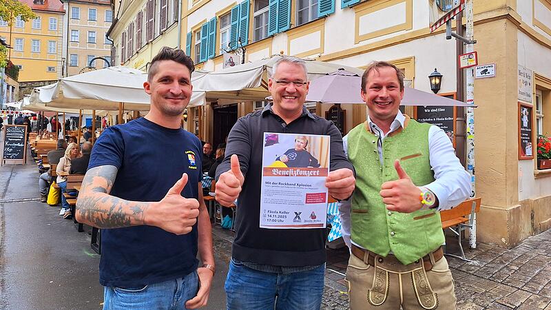 Für den erkrankten Christian Zirkel hat Jörg Falke (links) eine Spendenaktion ins Leben gerufen. Mathias Hager (Mitte) und Sebastian Linz veranstalten eine Benefizkonzert im Fässla-Keller.