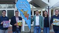 Sie kündigen die „11. Haßberger Spieletage“ an (von links): Benjamin Gerschütz (KJR-Vorstandsmitglied, Ressort „Spieletage“), Thomas Sechser (Bürgermeister Gemeinde Oberaurach), Thomas Wagenhäuser (KJR-Vorsitzender), Eva Pfeil (KJR-Geschäftsführer...