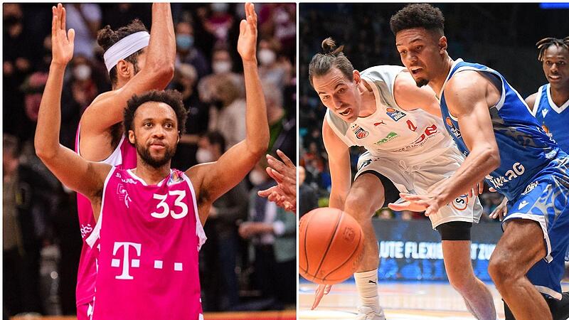 W&auml;hrend Parker Jackson-Cartwright mit seinen Bonnern (links) kaum zu stoppen war, entt&auml;uschten die Frankfurter um Talent Len Schoormann (rechts).