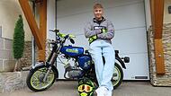 Die Simson S 50 steht schon bereit: Fabio möchte im Oktober den Führerschein „AM“ bestehen.