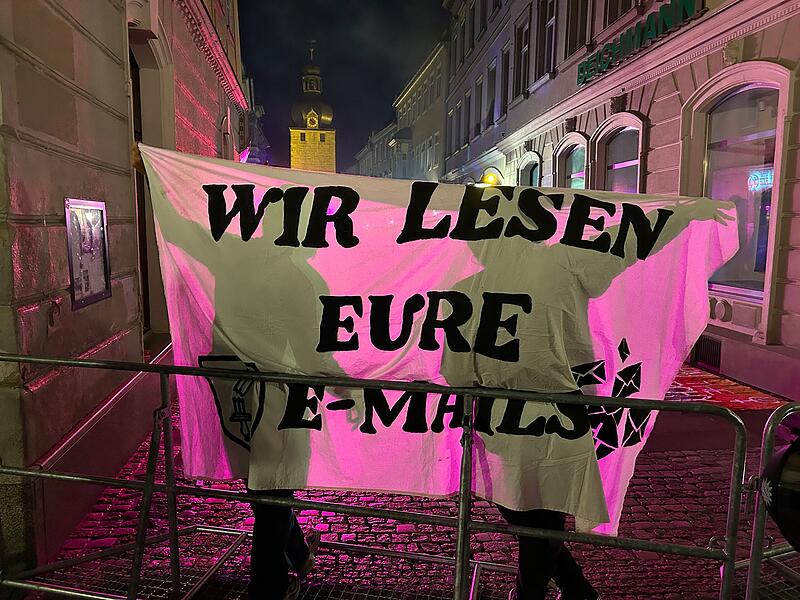 Fackelzug des Coburger Convents &ndash; hier: Gegendemo in der Rosengasse