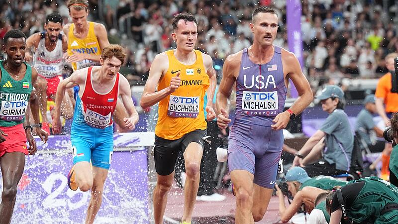 Niklas Buchholz (Mitte) vom LSC H&ouml;chstadt hatte im Vorlauf &uuml;berrascht, musste im Finale allerdings Lehrgeld bezahlen.