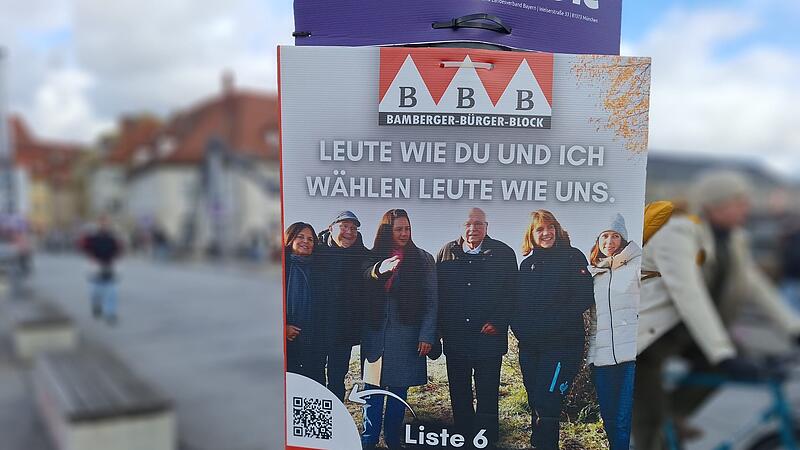 Bamberger Bürgerblock Wahlplakat 2026 auf Kettenbrücke Bamberger Bürgerblock Wahlplakat 2026 auf Kettenbrücke