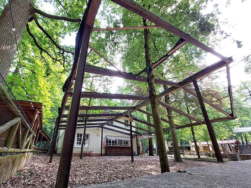 Die alte Pergola im Hofmanns-Keller solle noch bis zum Annafest rückgebaut werden.Forchheim & Fränkische Schweiz Die alte Pergola im Hofmanns-Keller solle noch bis zum Annafest rückgebaut werden.Forchheim & Fränkische Schweiz