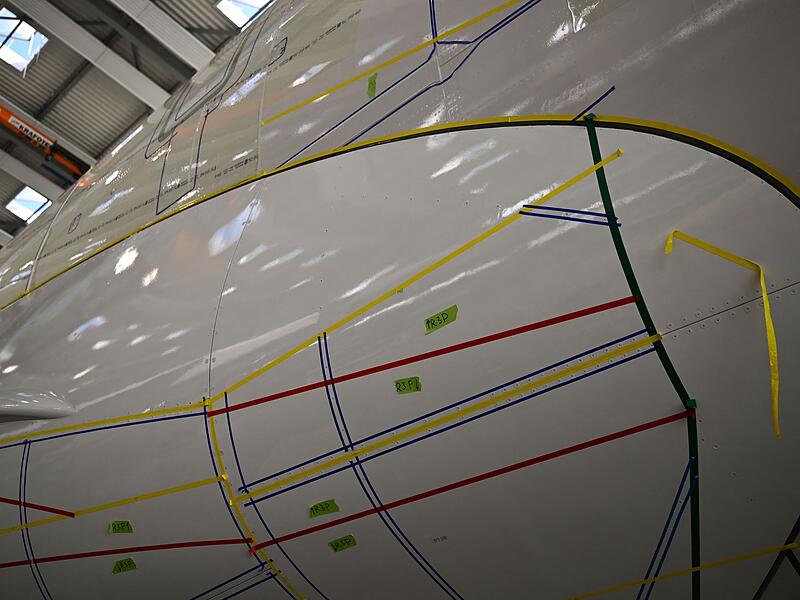 AeroSHARK-Installation an einem Airbus A330 AeroSHARK-Installation an einem Airbus A330
