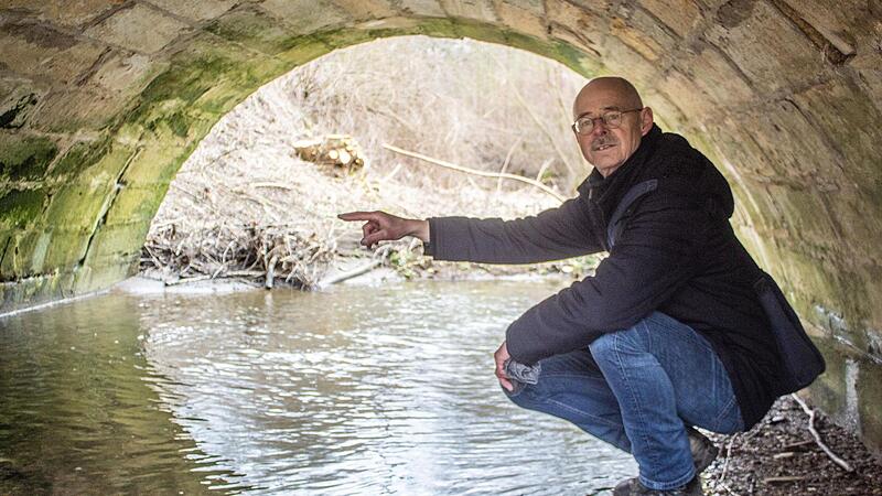 Bernhard Christoph führt durch die Langheimer Wasserbauten. Bernhard Christoph führt durch die Langheimer Wasserbauten.