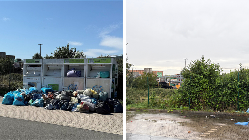Altkleider Container vorher nachher