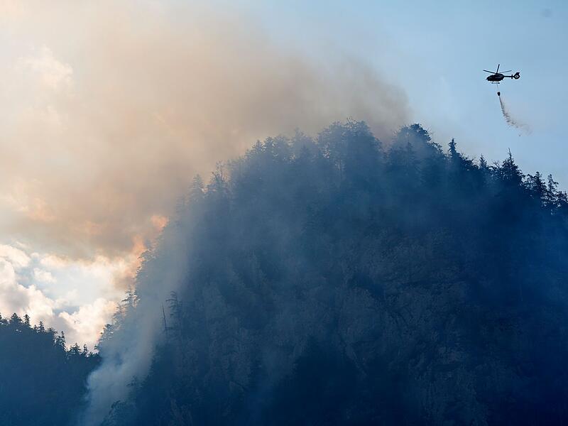Brand im Bergwald in den Chiemgauer Alpen Brand im Bergwald in den Chiemgauer Alpen