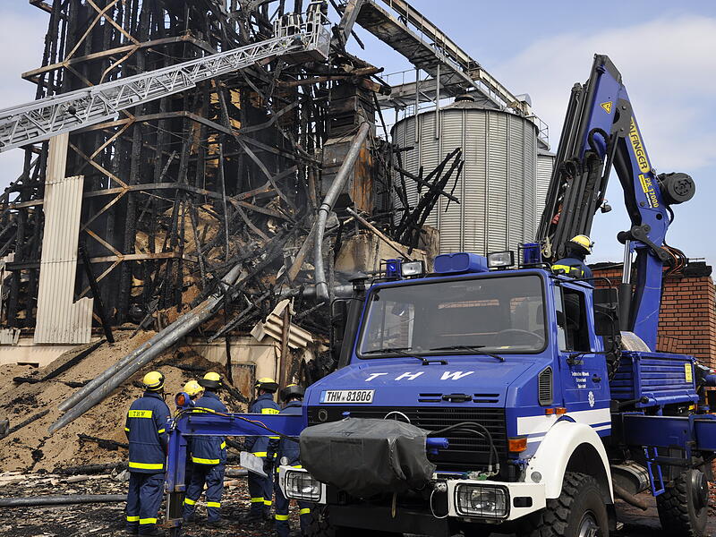 2009 rückte das THW Baiersdorf zu einem Großbrand der Haberndorfer Mühle in Uttenreuth aus.