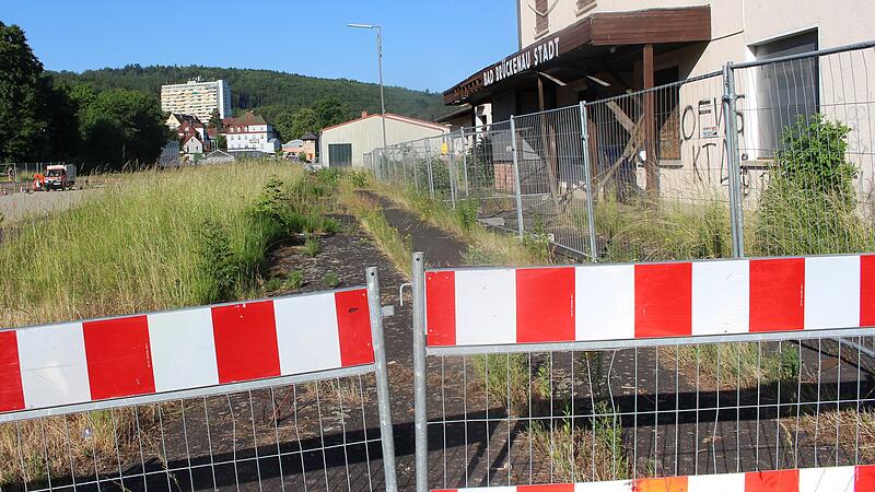 Am Bahnhof wuchert es im Sommer besonders. Besonders gepflegt wirkt das Areal nicht. Das Foto stammt au dem Sommer 2023.