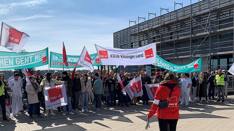 Warnstreik an der Klinik Kitzinger Land. Warnstreik an der Klinik Kitzinger Land.