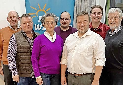 Unser Foto zeigt die Vorstandsmitglieder der freien Wähler (von links): Paul Kruck, Dominik Sitter, Stefanie Schneider, Andreas Gunkel, Alexander Kirchner, Matthias Kleren und Otto Funck.