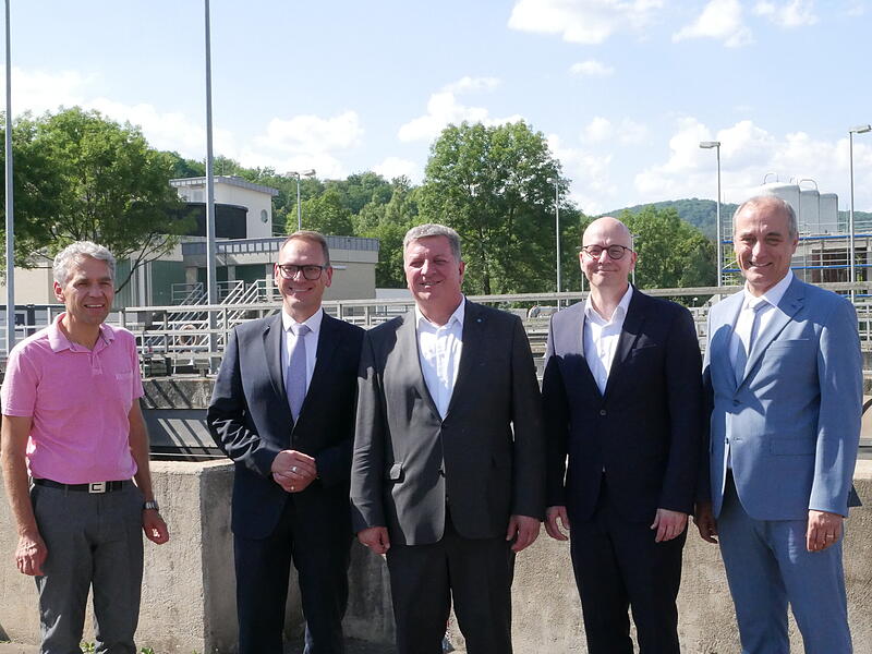 Thomas Hornung, Landrat Mario G&ouml;tz (CSU), Mister Bernreiter, OB Vogel und Wolfgang B&uuml;cherl von der EU.