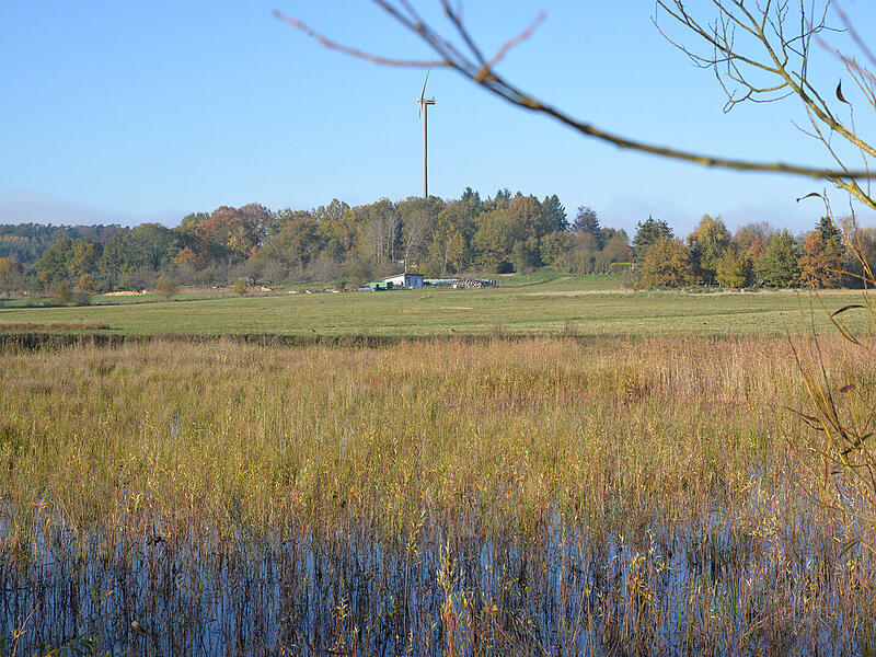 Eine fotorealistische Aufnahme mit dem virtuellen Windrad in R&ouml;ttenbach.