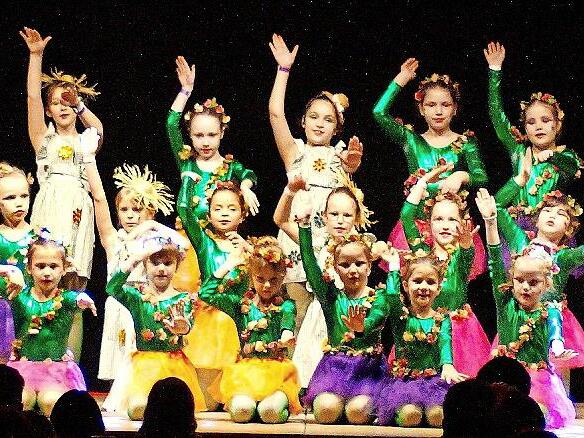 Die Kindertanzgruppe „Dancing Stars“ des TSV Ebenhausen als Blumenkinder. Die Kindertanzgruppe „Dancing Stars“ des TSV Ebenhausen als Blumenkinder.