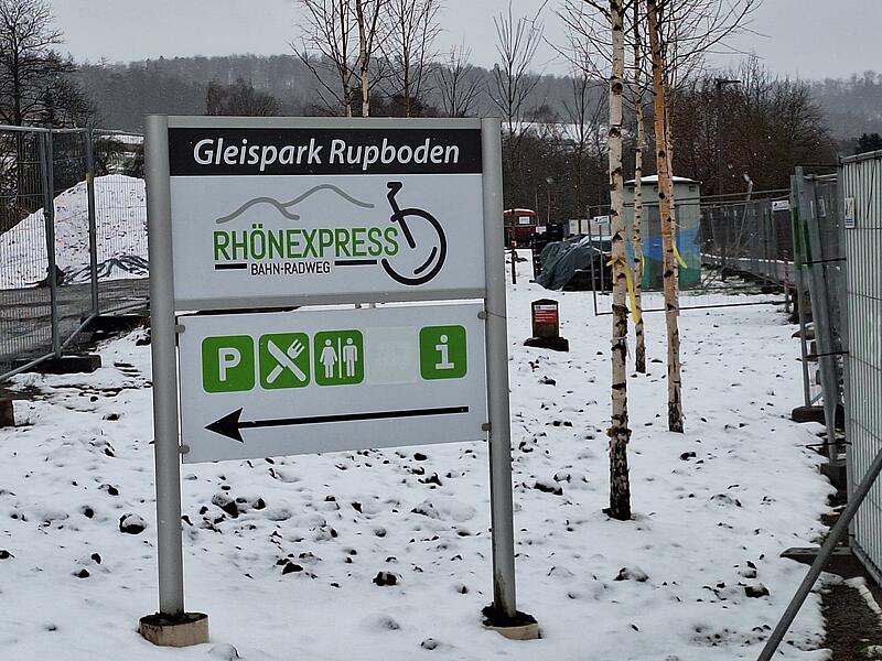 Gleispark Rupboden am Bahnradweg der fr&uuml;heren Sinntalbahn