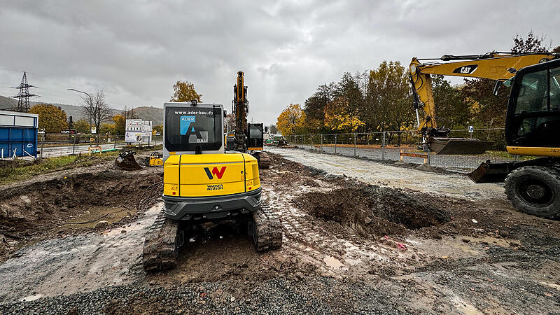 Bauarbeiten E-Ladepark Kulmbach Schwedensteg